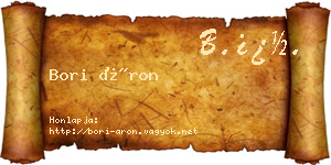 Bori Áron névjegykártya